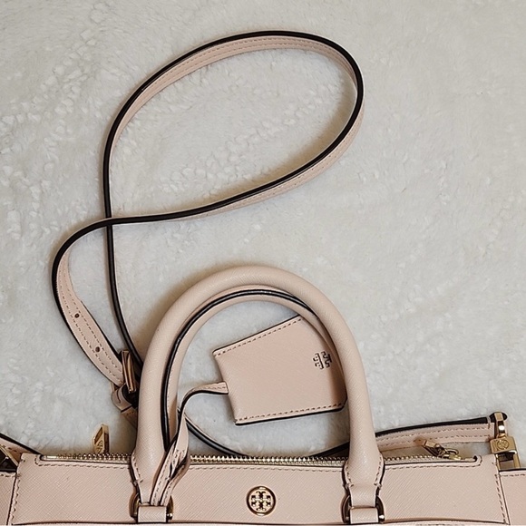 Authentic Tory Burch Robinson Double Zip Leather Pink Handbag - Picture 7 of 7